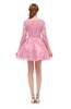 ColsBM Cass Begonia Pink Bridesmaid Dresses Zipper Three-fourths Length Sleeve Baby Doll Cute Mini Lace