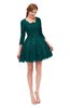 ColsBM Cass Blue Green Bridesmaid Dresses Zipper Three-fourths Length Sleeve Baby Doll Cute Mini Lace