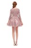 ColsBM Cass Bridal Rose Bridesmaid Dresses Zipper Three-fourths Length Sleeve Baby Doll Cute Mini Lace