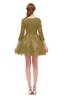 ColsBM Cass Bronze Mist Bridesmaid Dresses Zipper Three-fourths Length Sleeve Baby Doll Cute Mini Lace