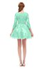 ColsBM Cass Brook Green Bridesmaid Dresses Zipper Three-fourths Length Sleeve Baby Doll Cute Mini Lace