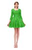 ColsBM Cass Classic Green Bridesmaid Dresses Zipper Three-fourths Length Sleeve Baby Doll Cute Mini Lace