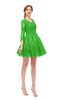 ColsBM Cass Classic Green Bridesmaid Dresses Zipper Three-fourths Length Sleeve Baby Doll Cute Mini Lace