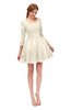 ColsBM Cass Cornhusk Bridesmaid Dresses Zipper Three-fourths Length Sleeve Baby Doll Cute Mini Lace
