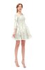 ColsBM Cass Cream Bridesmaid Dresses Zipper Three-fourths Length Sleeve Baby Doll Cute Mini Lace