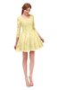 ColsBM Cass Daffodil Bridesmaid Dresses Zipper Three-fourths Length Sleeve Baby Doll Cute Mini Lace