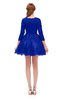 ColsBM Cass Electric Blue Bridesmaid Dresses Zipper Three-fourths Length Sleeve Baby Doll Cute Mini Lace