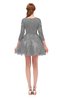ColsBM Cass Flint Gray Bridesmaid Dresses Zipper Three-fourths Length Sleeve Baby Doll Cute Mini Lace