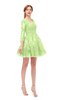 ColsBM Cass Green Oasis Bridesmaid Dresses Zipper Three-fourths Length Sleeve Baby Doll Cute Mini Lace