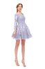 ColsBM Cass Lavender Blue Bridesmaid Dresses Zipper Three-fourths Length Sleeve Baby Doll Cute Mini Lace