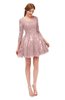 ColsBM Cass Light Coral Bridesmaid Dresses Zipper Three-fourths Length Sleeve Baby Doll Cute Mini Lace
