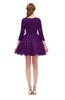 ColsBM Cass Magic Purple Bridesmaid Dresses Zipper Three-fourths Length Sleeve Baby Doll Cute Mini Lace