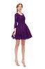 ColsBM Cass Magic Purple Bridesmaid Dresses Zipper Three-fourths Length Sleeve Baby Doll Cute Mini Lace