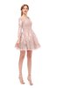 ColsBM Cass Silver Peony Bridesmaid Dresses Zipper Three-fourths Length Sleeve Baby Doll Cute Mini Lace