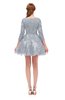 ColsBM Cass Silver Bridesmaid Dresses Zipper Three-fourths Length Sleeve Baby Doll Cute Mini Lace
