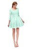 ColsBM Cass Soothing Sea Bridesmaid Dresses Zipper Three-fourths Length Sleeve Baby Doll Cute Mini Lace