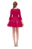 ColsBM Cass Virtual Pink Bridesmaid Dresses Zipper Three-fourths Length Sleeve Baby Doll Cute Mini Lace