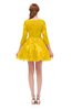 ColsBM Cass Yellow Bridesmaid Dresses Zipper Three-fourths Length Sleeve Baby Doll Cute Mini Lace
