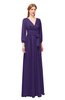 ColsBM Martha Acai Bridesmaid Dresses Floor Length Ruching Zip up V-neck Long Sleeve Glamorous
