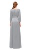 ColsBM Martha Ash Bridesmaid Dresses Floor Length Ruching Zip up V-neck Long Sleeve Glamorous