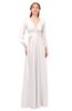 ColsBM Martha Crystal Pink Bridesmaid Dresses Floor Length Ruching Zip up V-neck Long Sleeve Glamorous