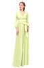 ColsBM Martha Daffodil Bridesmaid Dresses Floor Length Ruching Zip up V-neck Long Sleeve Glamorous