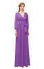 ColsBM Martha Dewberry Bridesmaid Dresses Floor Length Ruching Zip up V-neck Long Sleeve Glamorous