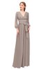 ColsBM Martha Etherea Bridesmaid Dresses Floor Length Ruching Zip up V-neck Long Sleeve Glamorous