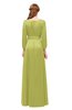 ColsBM Martha Green Oasis Bridesmaid Dresses Floor Length Ruching Zip up V-neck Long Sleeve Glamorous