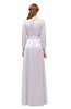 ColsBM Martha Orchid Tint Bridesmaid Dresses Floor Length Ruching Zip up V-neck Long Sleeve Glamorous