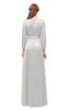 ColsBM Martha Rainy Grey Bridesmaid Dresses Floor Length Ruching Zip up V-neck Long Sleeve Glamorous