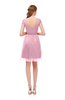 ColsBM Izzy Baby Pink Bridesmaid Dresses Zip up Pleated Mini Short Sleeve A-line Elegant