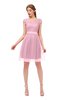 ColsBM Izzy Baby Pink Bridesmaid Dresses Zip up Pleated Mini Short Sleeve A-line Elegant