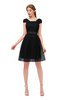 ColsBM Izzy Black Bridesmaid Dresses Zip up Pleated Mini Short Sleeve A-line Elegant