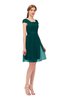 ColsBM Izzy Blue Green Bridesmaid Dresses Zip up Pleated Mini Short Sleeve A-line Elegant