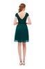 ColsBM Izzy Blue Green Bridesmaid Dresses Zip up Pleated Mini Short Sleeve A-line Elegant