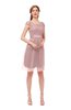 ColsBM Izzy Blush Pink Bridesmaid Dresses Zip up Pleated Mini Short Sleeve A-line Elegant
