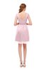 ColsBM Izzy Blush Bridesmaid Dresses Zip up Pleated Mini Short Sleeve A-line Elegant