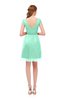 ColsBM Izzy Brook Green Bridesmaid Dresses Zip up Pleated Mini Short Sleeve A-line Elegant
