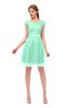 ColsBM Izzy Brook Green Bridesmaid Dresses Zip up Pleated Mini Short Sleeve A-line Elegant