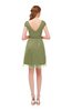 ColsBM Izzy Cedar Bridesmaid Dresses Zip up Pleated Mini Short Sleeve A-line Elegant