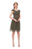 ColsBM Izzy Chocolate Chip Bridesmaid Dresses Zip up Pleated Mini Short Sleeve A-line Elegant