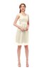 ColsBM Izzy Cornhusk Bridesmaid Dresses Zip up Pleated Mini Short Sleeve A-line Elegant