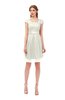 ColsBM Izzy Cream Bridesmaid Dresses Zip up Pleated Mini Short Sleeve A-line Elegant