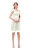 ColsBM Izzy Cream Bridesmaid Dresses Zip up Pleated Mini Short Sleeve A-line Elegant