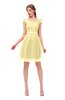 ColsBM Izzy Daffodil Bridesmaid Dresses Zip up Pleated Mini Short Sleeve A-line Elegant