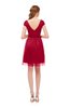 ColsBM Izzy Dark Red Bridesmaid Dresses Zip up Pleated Mini Short Sleeve A-line Elegant