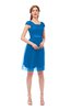 ColsBM Izzy Directoire Blue Bridesmaid Dresses Zip up Pleated Mini Short Sleeve A-line Elegant
