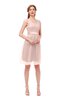 ColsBM Izzy Evening Sand Bridesmaid Dresses Zip up Pleated Mini Short Sleeve A-line Elegant