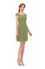 ColsBM Izzy Fern Green Bridesmaid Dresses Zip up Pleated Mini Short Sleeve A-line Elegant
